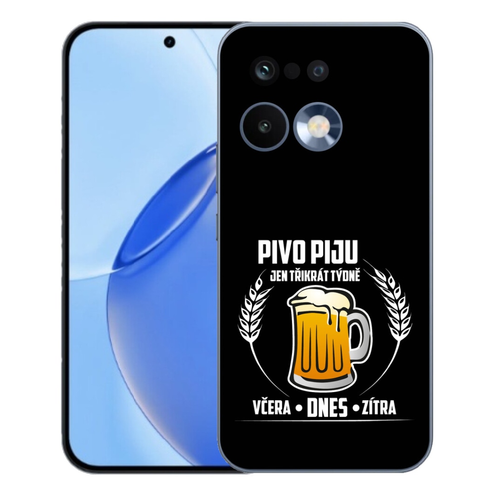 Gélový kryt mmCase na Realme 16 Pro - pivný motív čierne pozadie