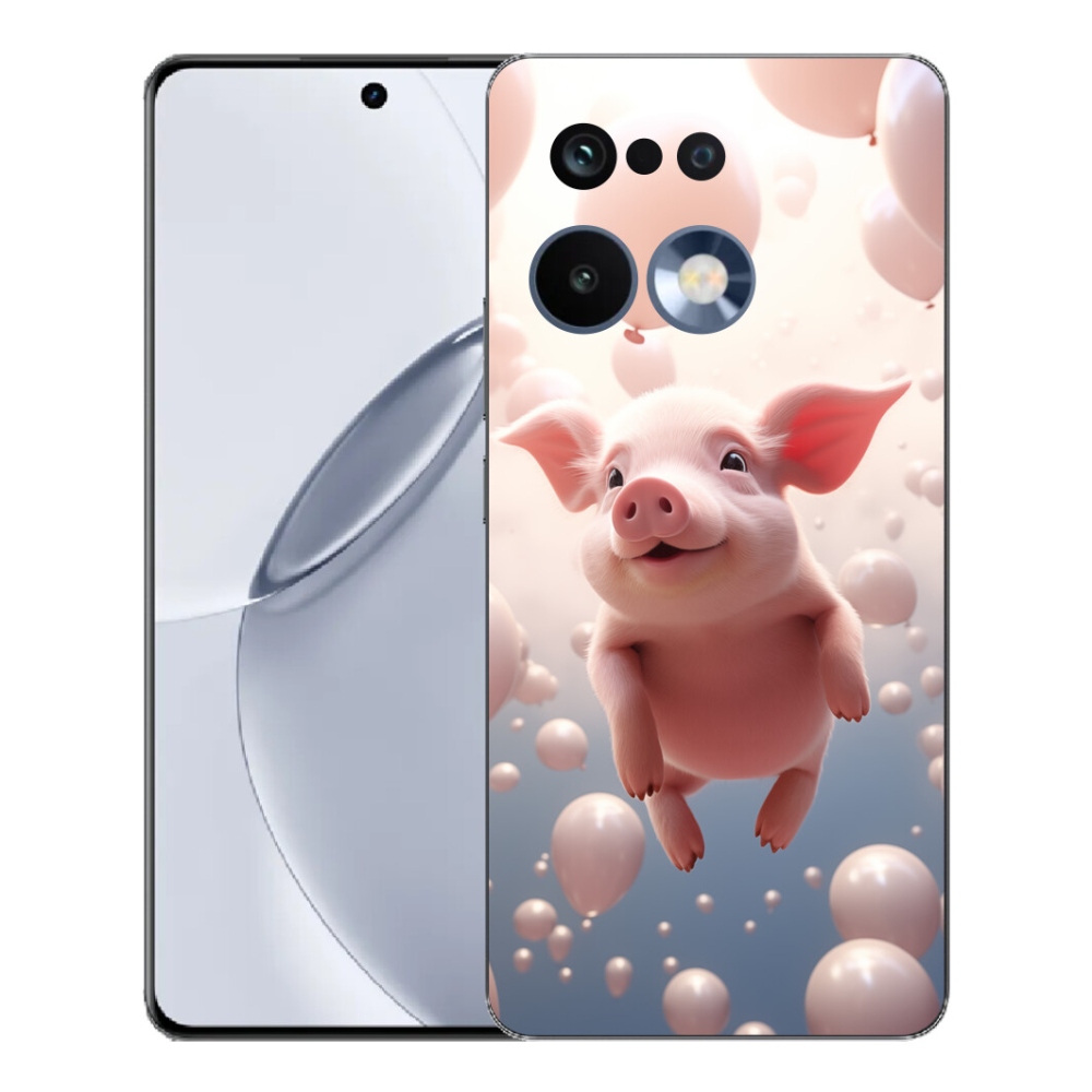 Gélový kryt mmCase na Realme 16 Pro+ - prasiatko s balónikmi