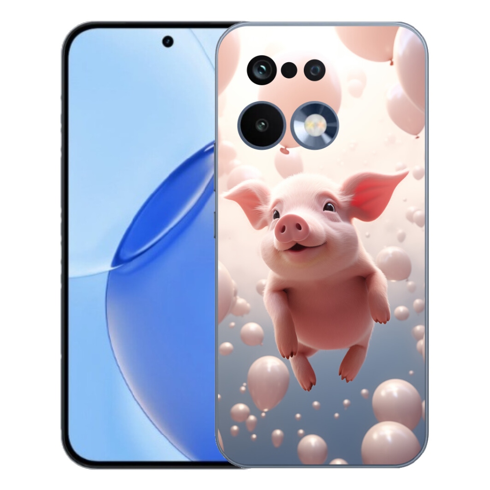 Gélový kryt mmCase na Realme 16 Pro - prasiatko s balónikmi