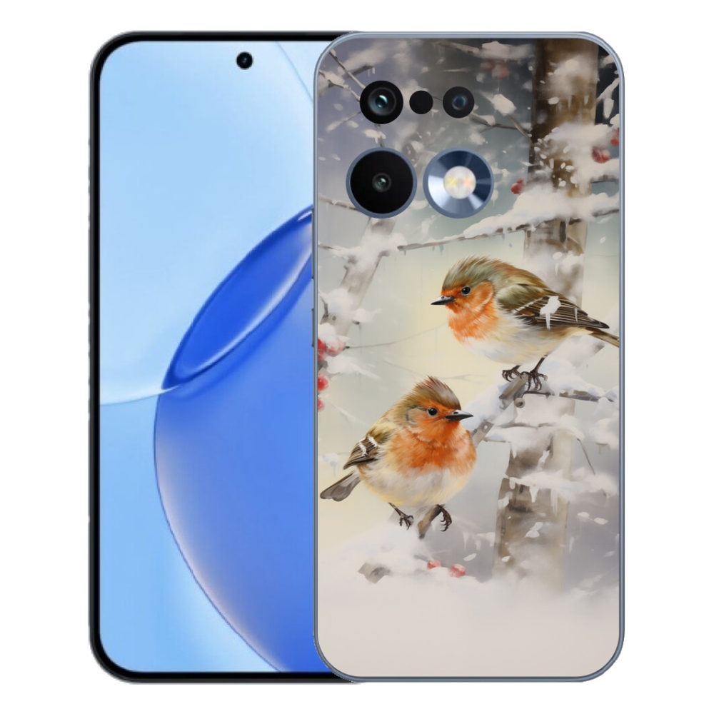 Gélový kryt mmCase na Realme 16 Pro - vtáčiky v zime