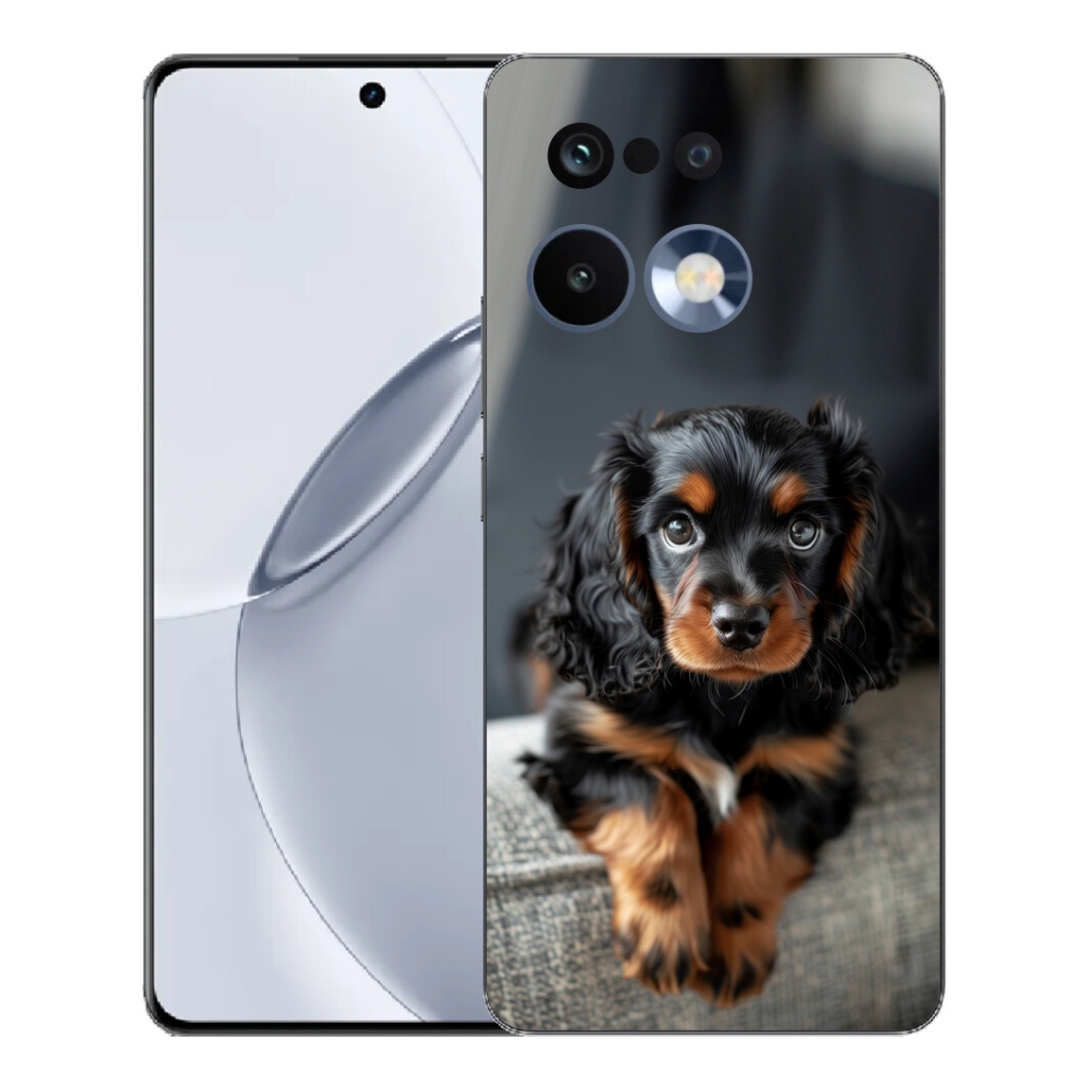 Gélový kryt mmCase na Realme 16 Pro+ - roztomilý dlhosrstý jazvečík
