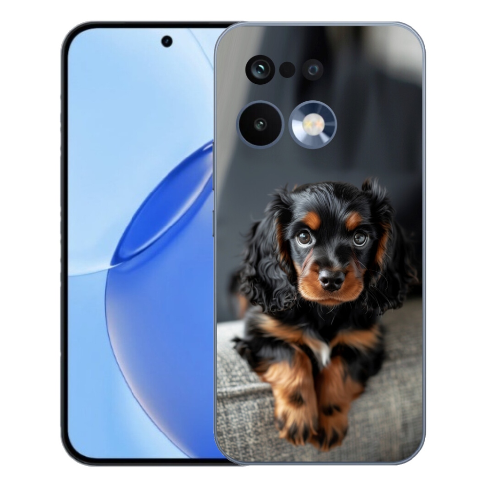 Gélový kryt mmCase na Realme 16 Pro - roztomilý dlhosrstý jazvečík