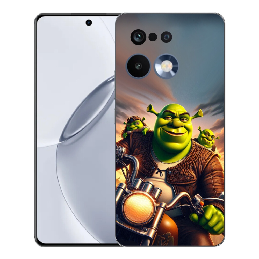 Gélový kryt mmCase na Realme 16 Pro+ - shrek na motorke