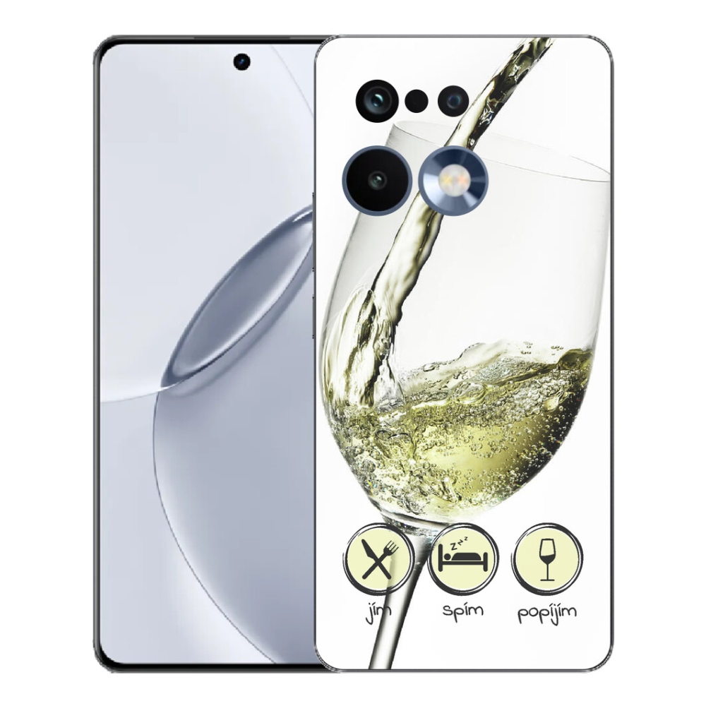 Gélový kryt mmCase na Realme 16 Pro+ - pohár vína bielej