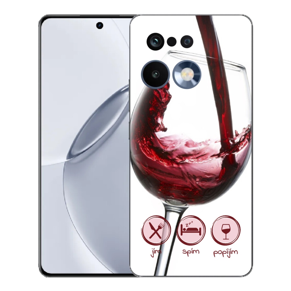 Gélový kryt mmCase na Realme 16 Pro+ - pohár vína červené