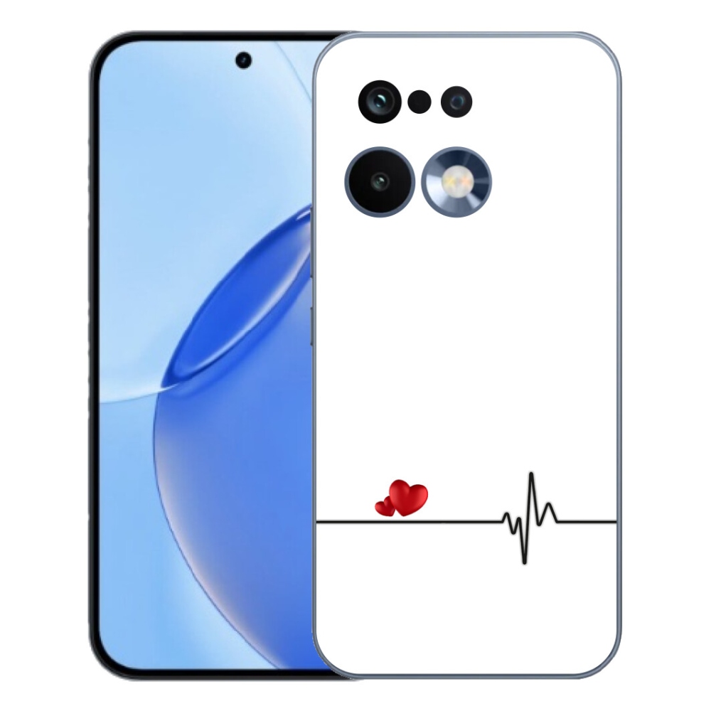 Gélový kryt mmCase na Realme 16 Pro - srdce a tep biele pozadie