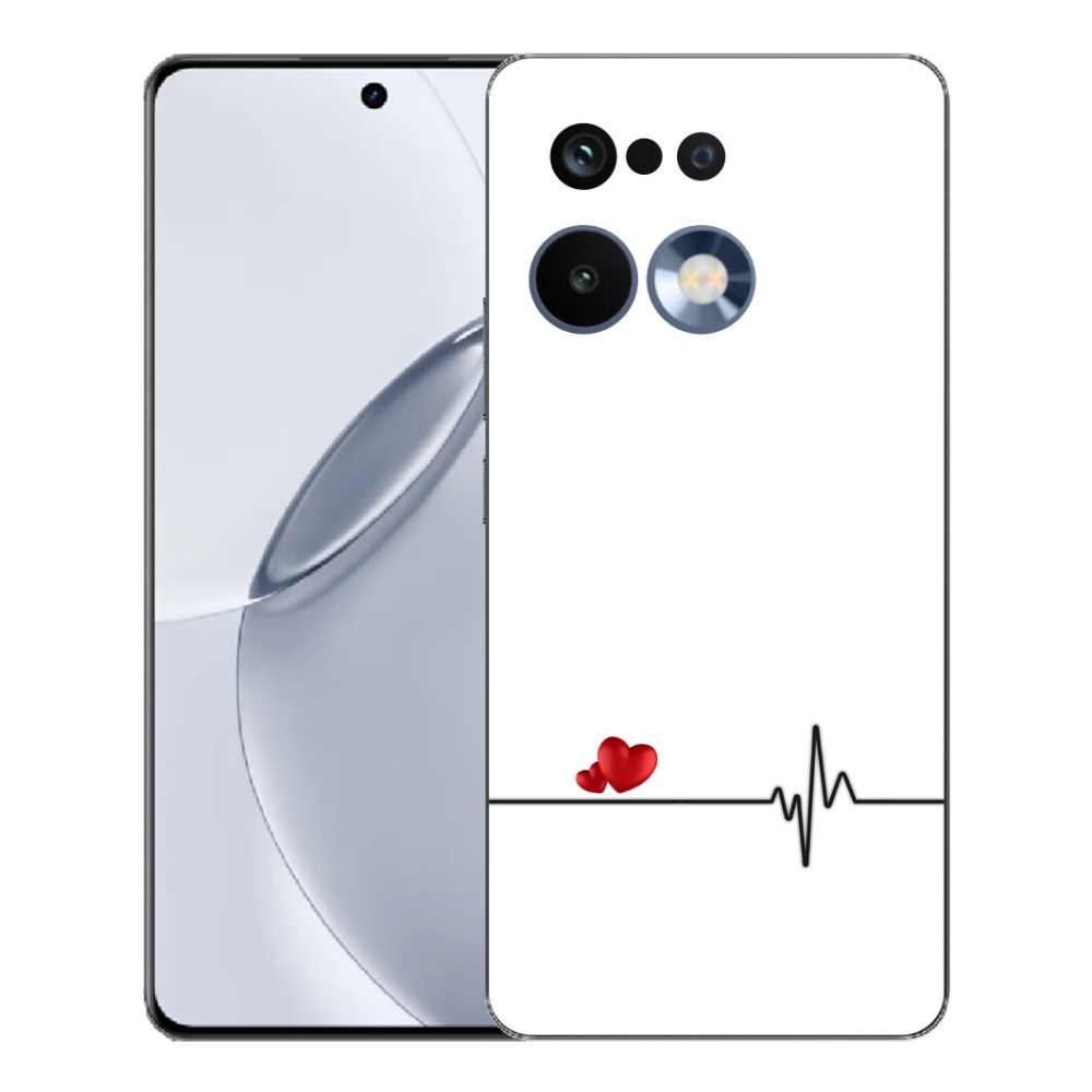 Gélový kryt mmCase na Realme 16 Pro+ - srdce a tep biele pozadie