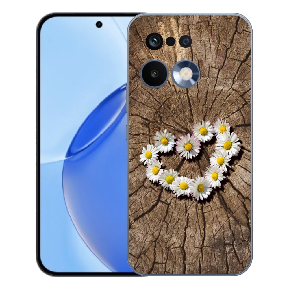 Gélový kryt mmCase na Realme 16 Pro - srdce z margaréty