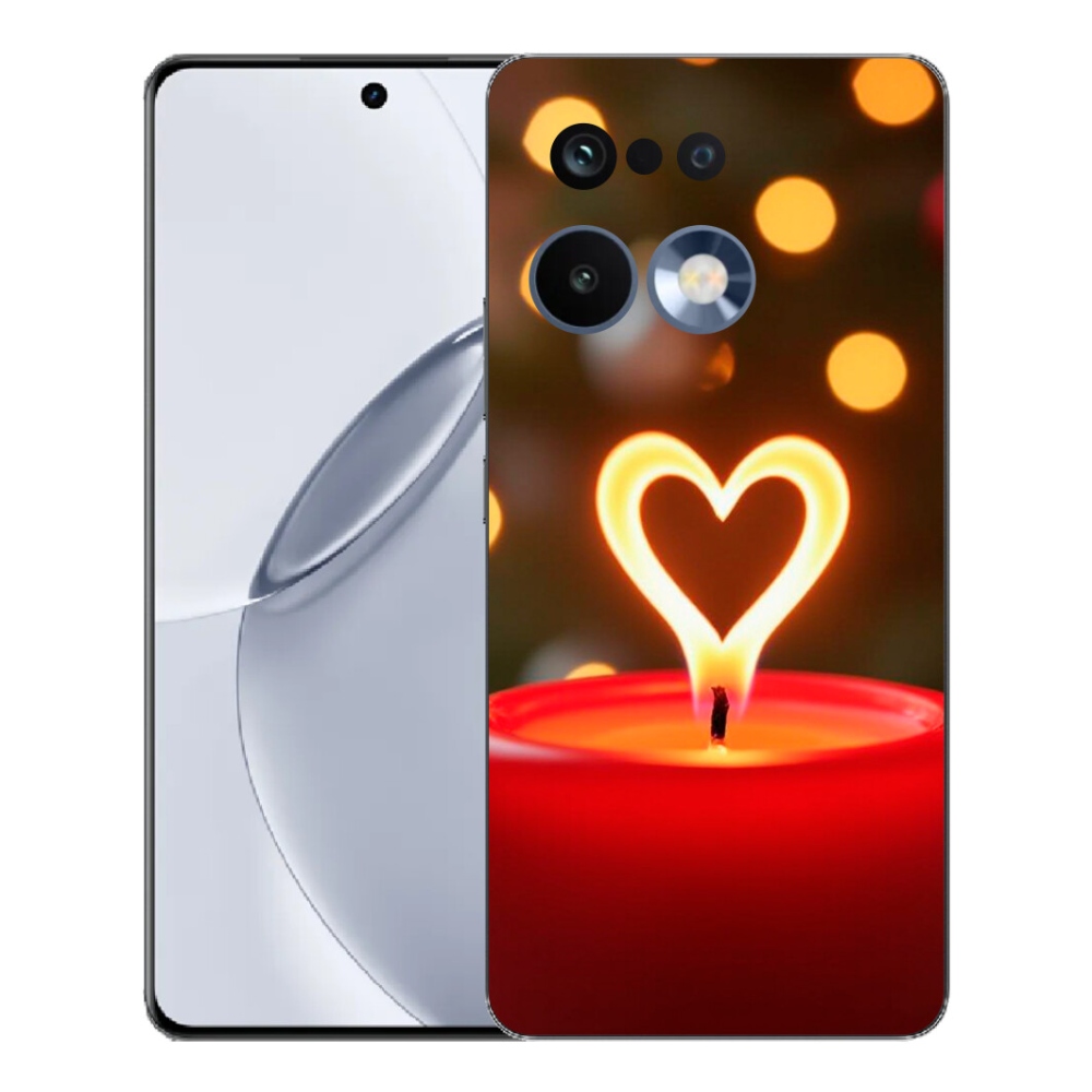 Gélový kryt mmCase na Realme 16 Pro+ - srdce z plameňa