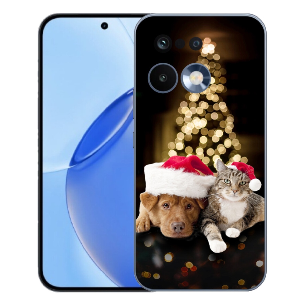 Gélový kryt mmCase na Realme 16 Pro - vianočný pes a mačka