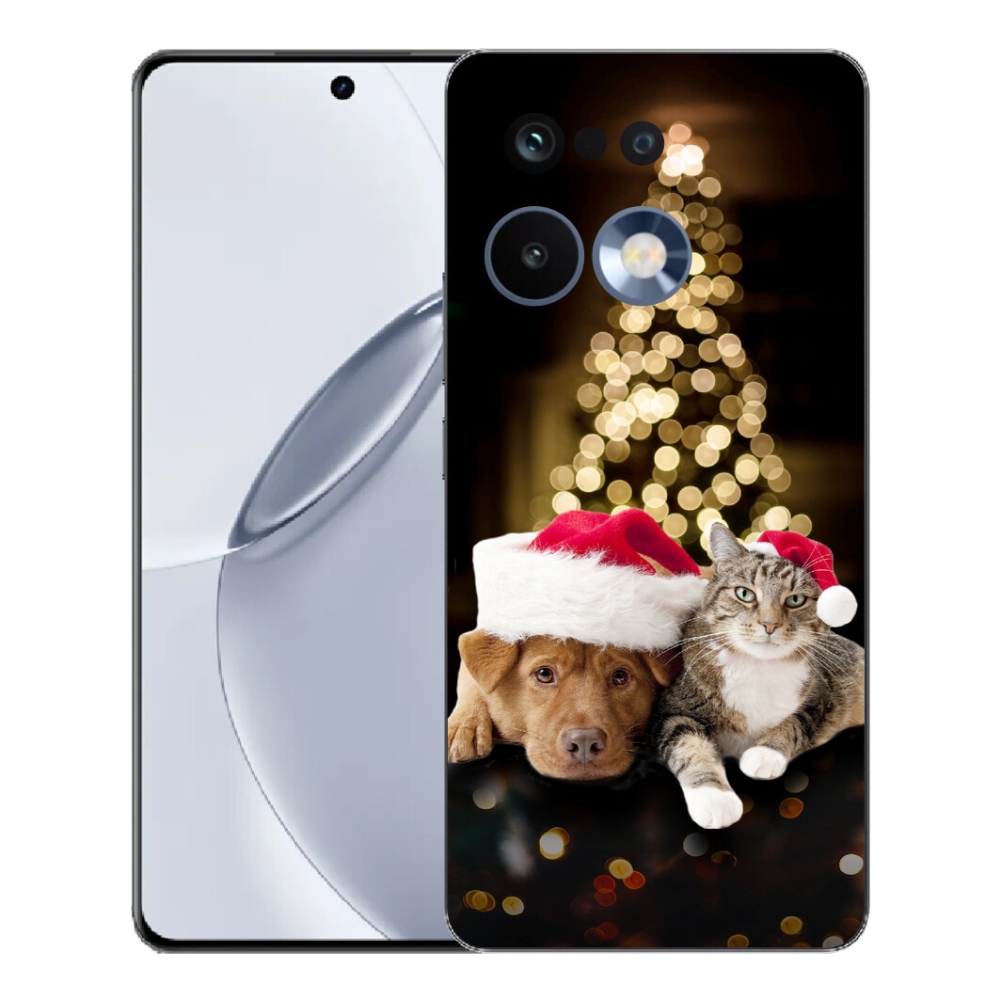 Gélový kryt mmCase na Realme 16 Pro+ - vianočný pes a mačka