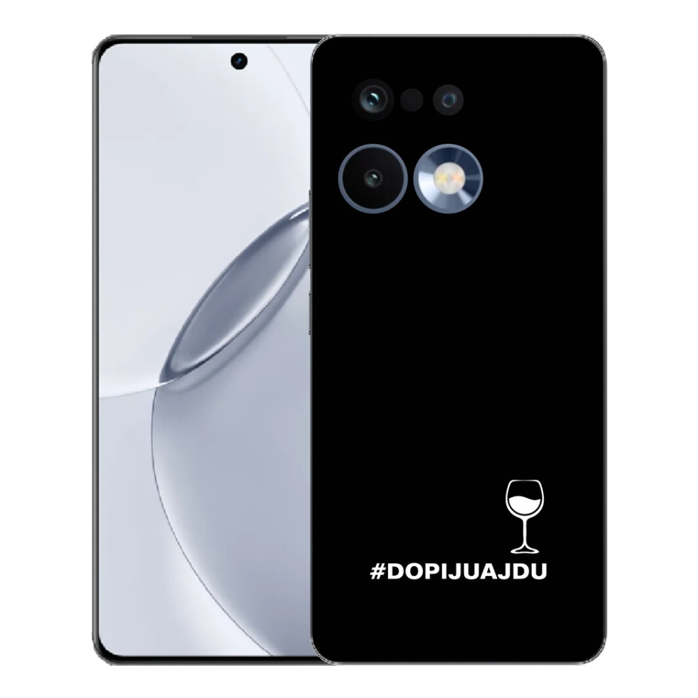 Gélový kryt mmCase na Realme 16 Pro+ - vínny motív čierne pozadie