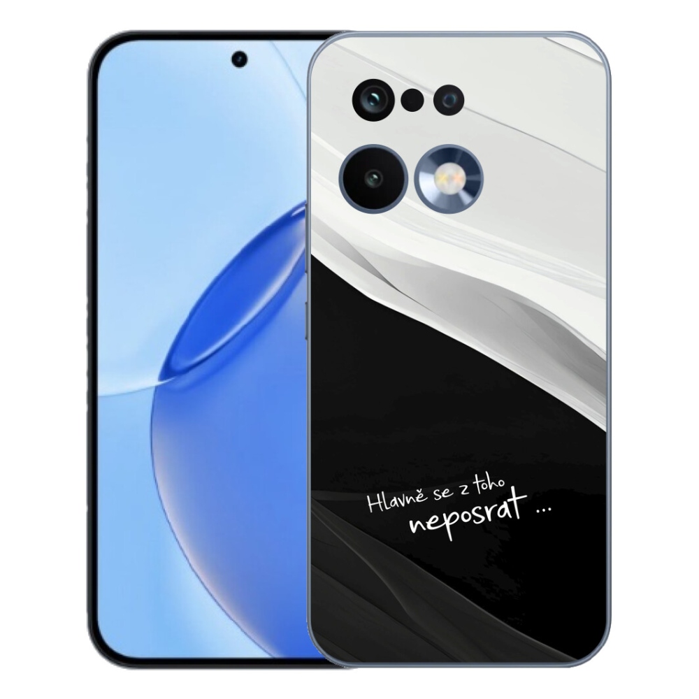 Gélový kryt mmCase na Realme 16 Pro - vtipný text 13 čiernobiele pozadie
