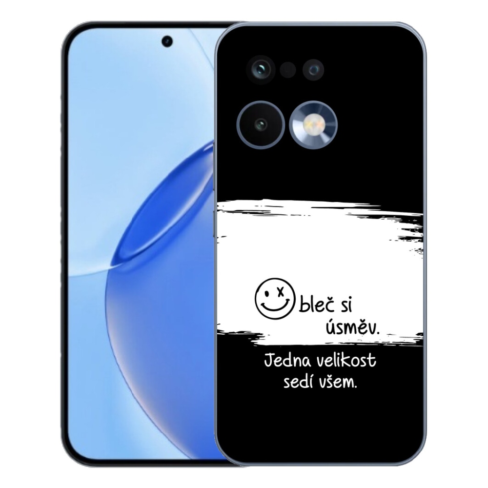 Gélový kryt mmCase na Realme 16 Pro - vtipný text 8 bieločierne pozadie