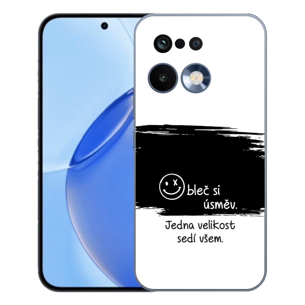 Gélový kryt mmCase na Realme 16 Pro - vtipný text 8 čiernobiele pozadie
