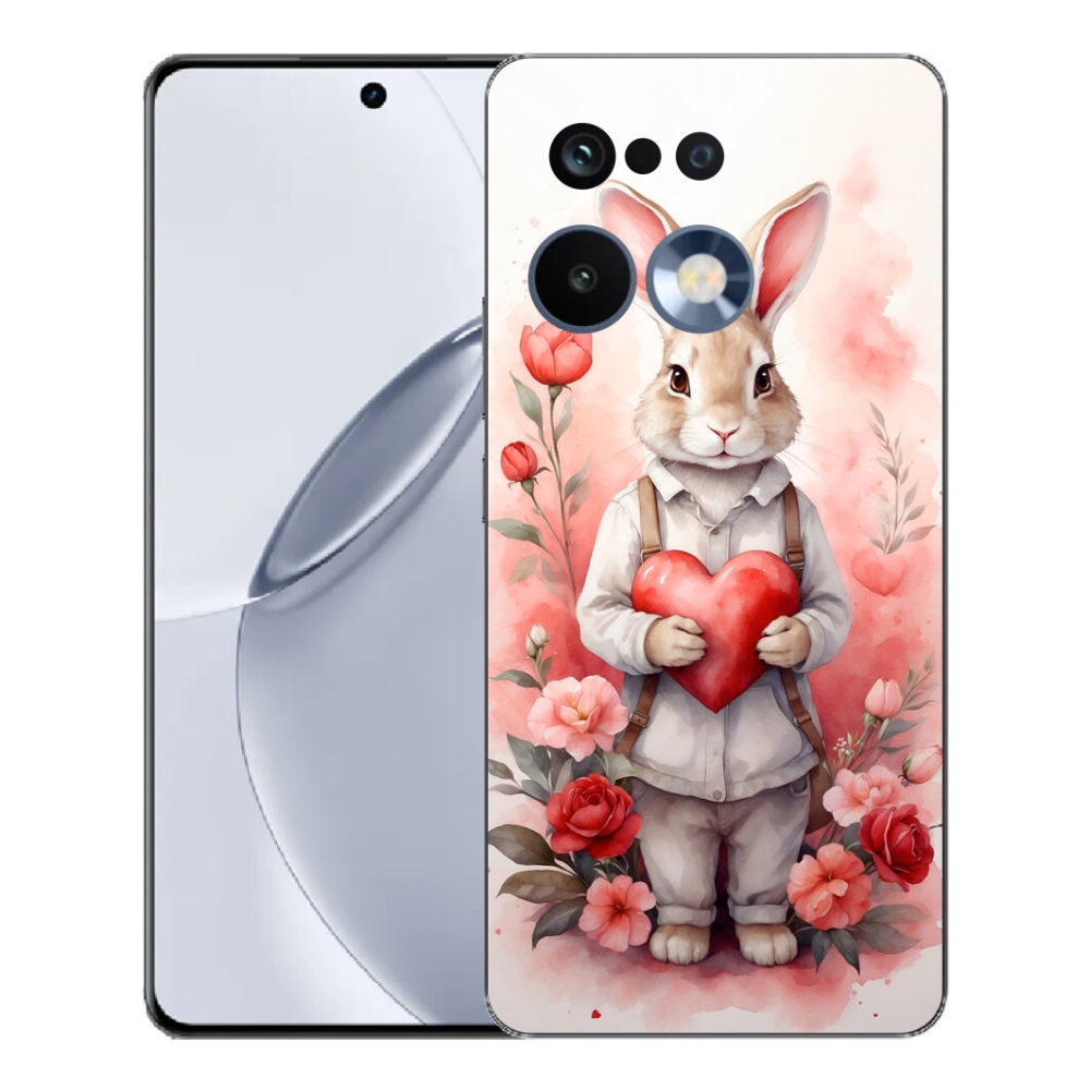 Gélový kryt mmCase na Realme 16 Pro+ - zajac so srdiečkom