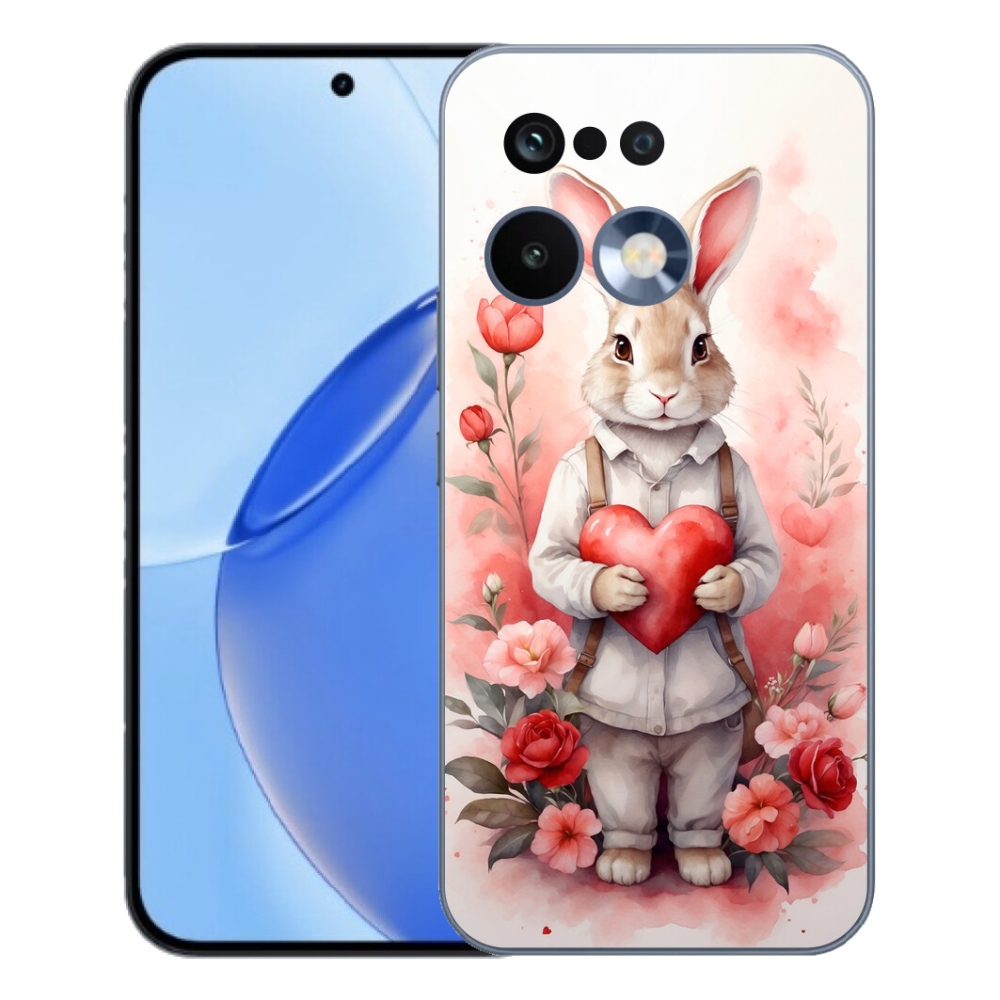 Gélový kryt mmCase na Realme 16 Pro - zajac so srdiečkom