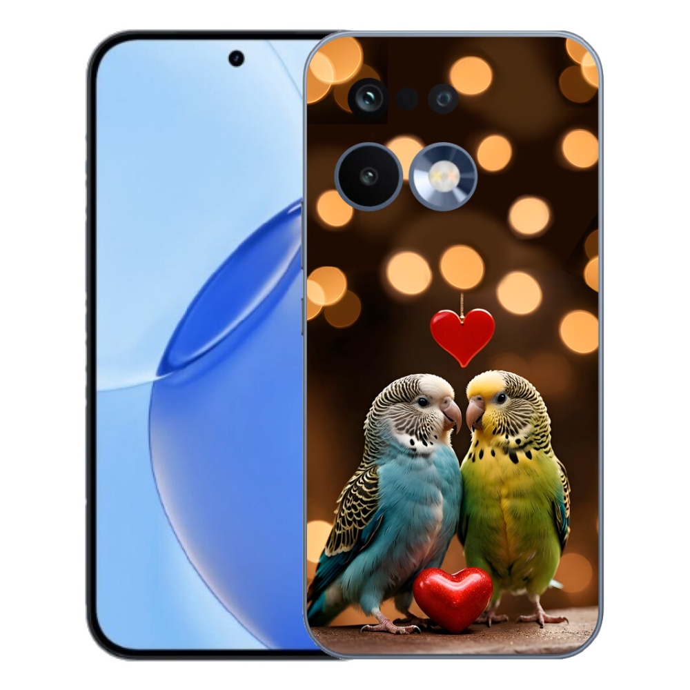 Gélový kryt mmCase na Realme 16 Pro - zamilovaní papagáje
