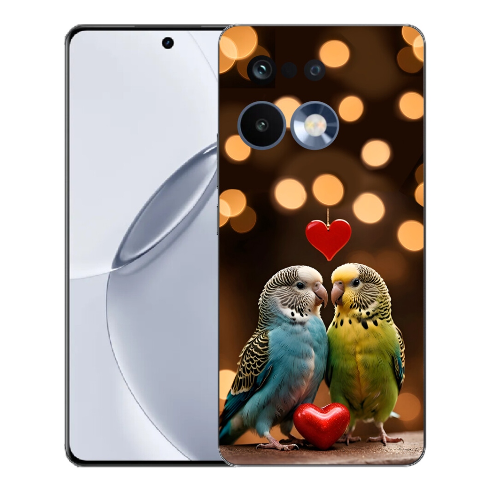 Gélový kryt mmCase na Realme 16 Pro+ - zamilovaní papagáje