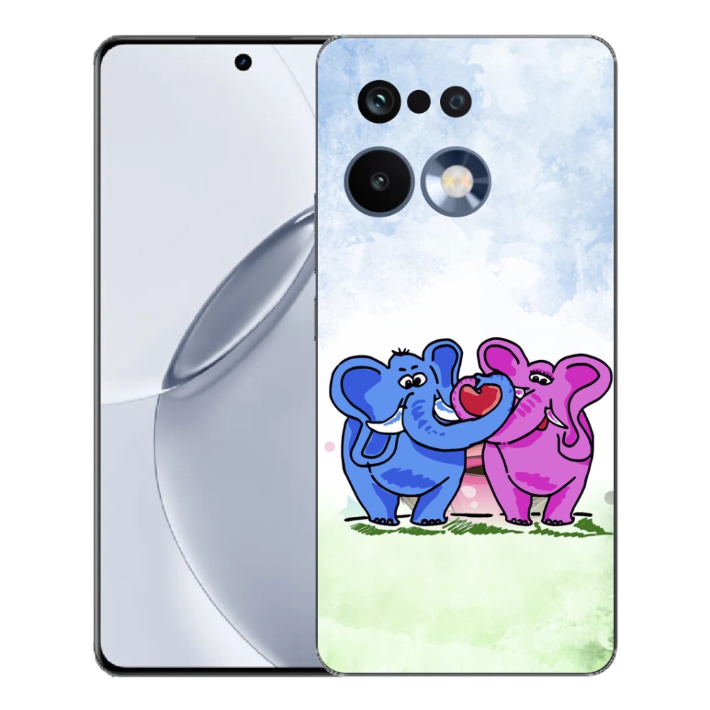 Gélový kryt mmCase na Realme 16 Pro+ - zamilovaní slony