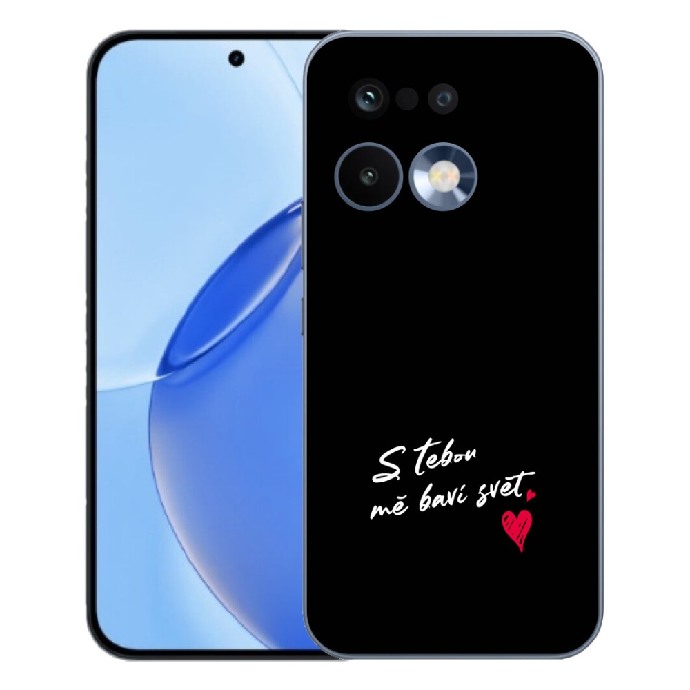 Gélový kryt mmCase na Realme 16 Pro - zamilovaný text 1 čierne pozadie