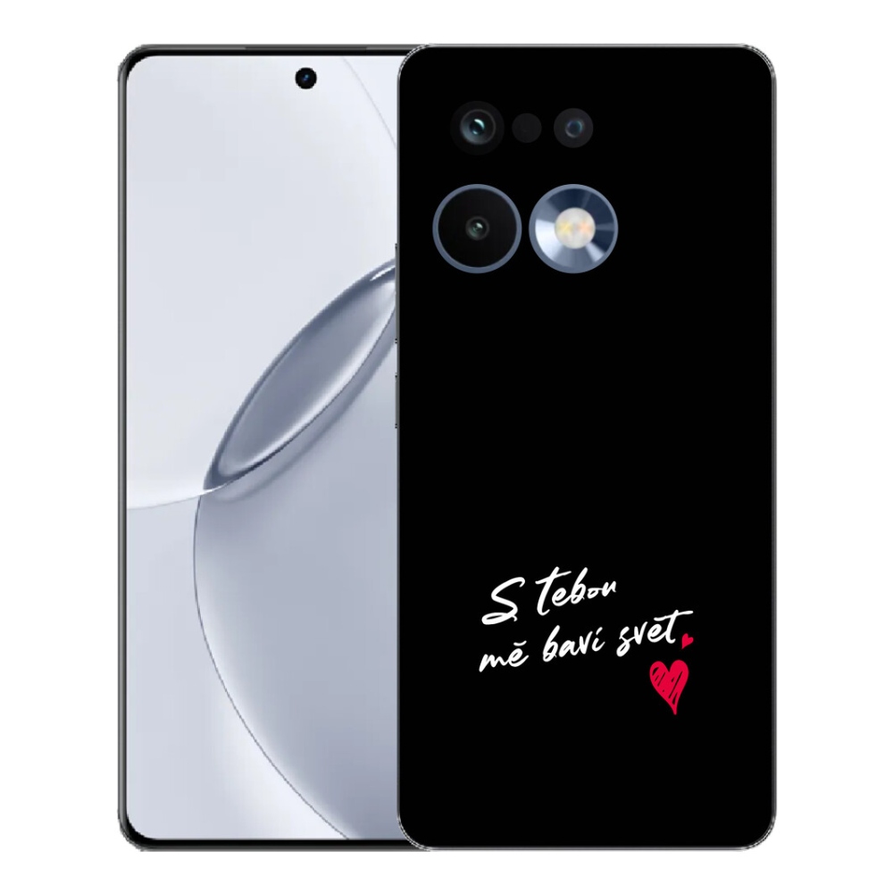 Gélový kryt mmCase na Realme 16 Pro+ - zamilovaný text 1 čierne pozadie