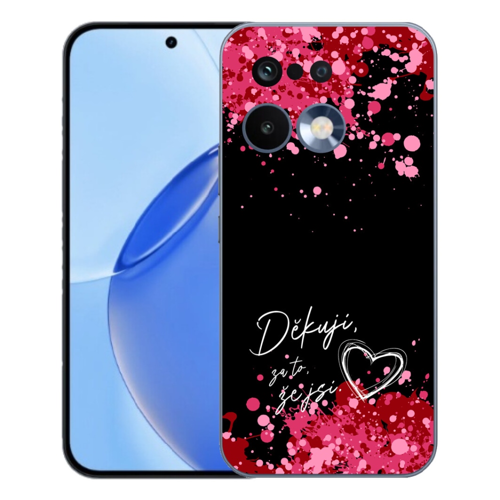 Gélový kryt mmCase na Realme 16 Pro - zamilovaný text 2 čierne pozadie