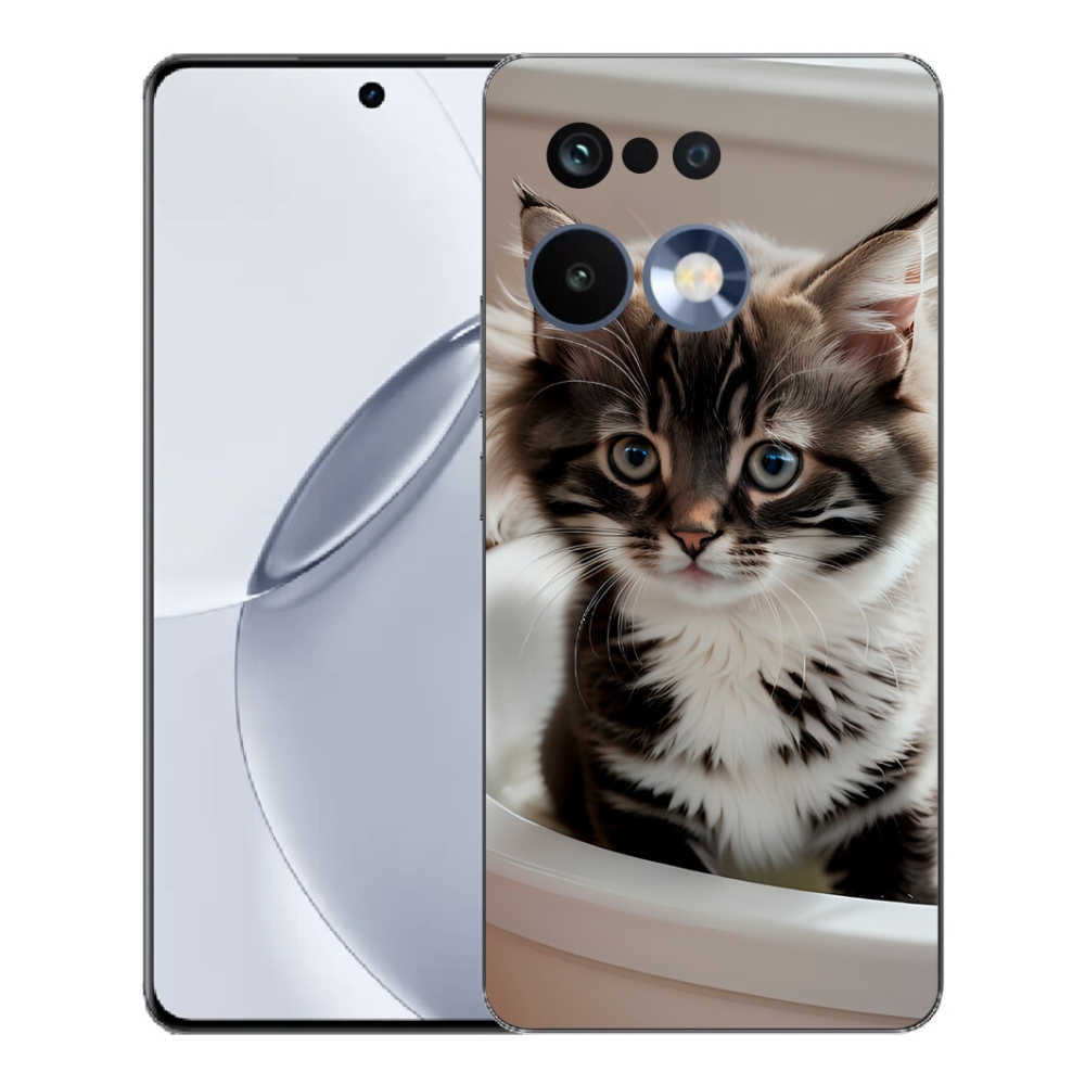 Gélový kryt mmCase na Realme 16 Pro+ - zvedavé mačiatko