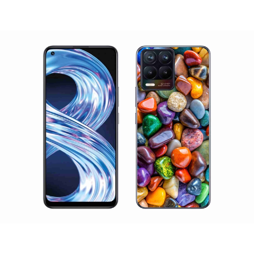 Gélový kryt mmCase na Realme 8 4G - farebné kamienky