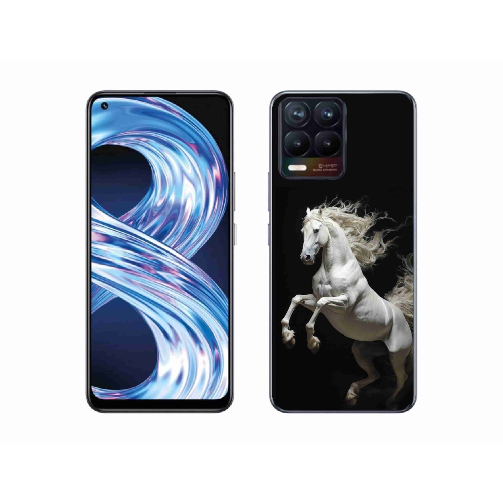 Gélový kryt mmCase na Realme 8 4G - biely kôň 4