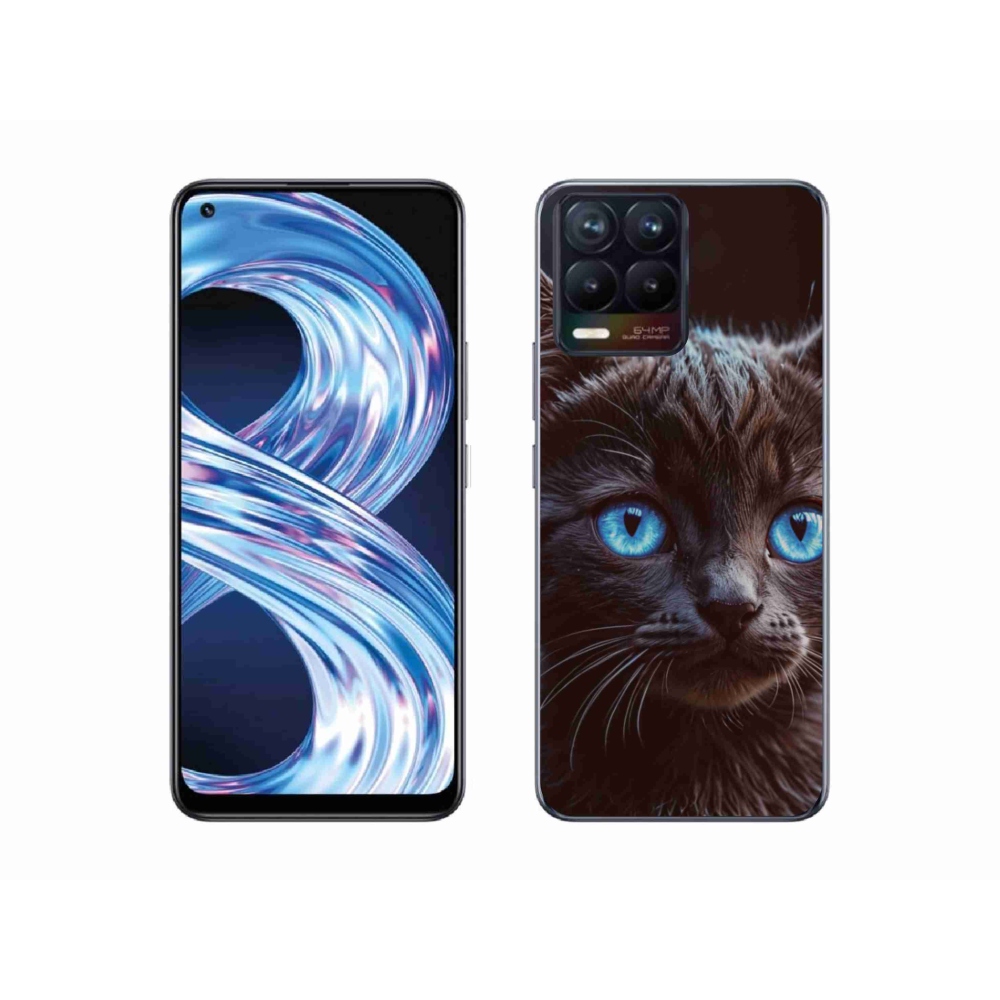 Gélový kryt mmCase na Realme 8 4G - čierne mačiatko 2