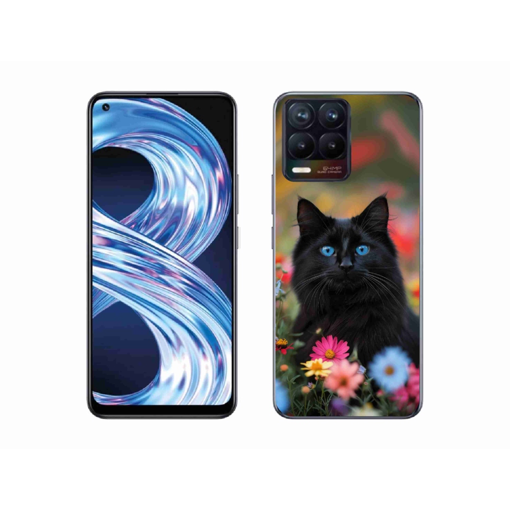 Gélový kryt mmCase na Realme 8 4G - čierne mačiatko 4
