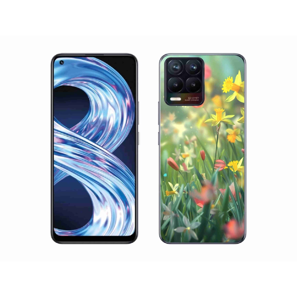 Gélový kryt mmCase na Realme 8 4G - jarné kvety
