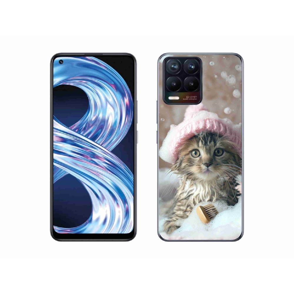 Gélový kryt mmCase na Realme 8 4G - mačiatko a kúpeľ
