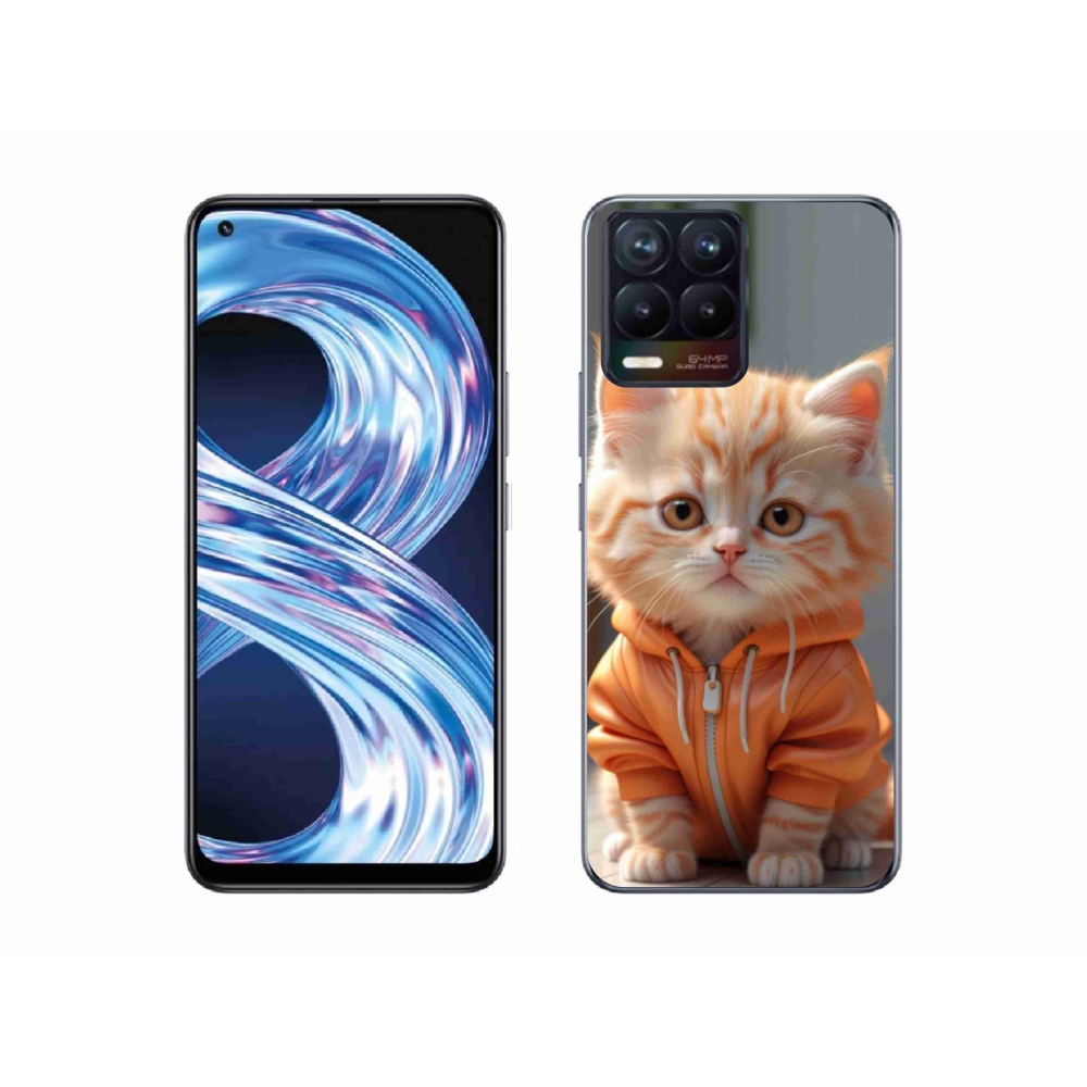 Gélový kryt mmCase na Realme 8 4G - mačiatko v mikine