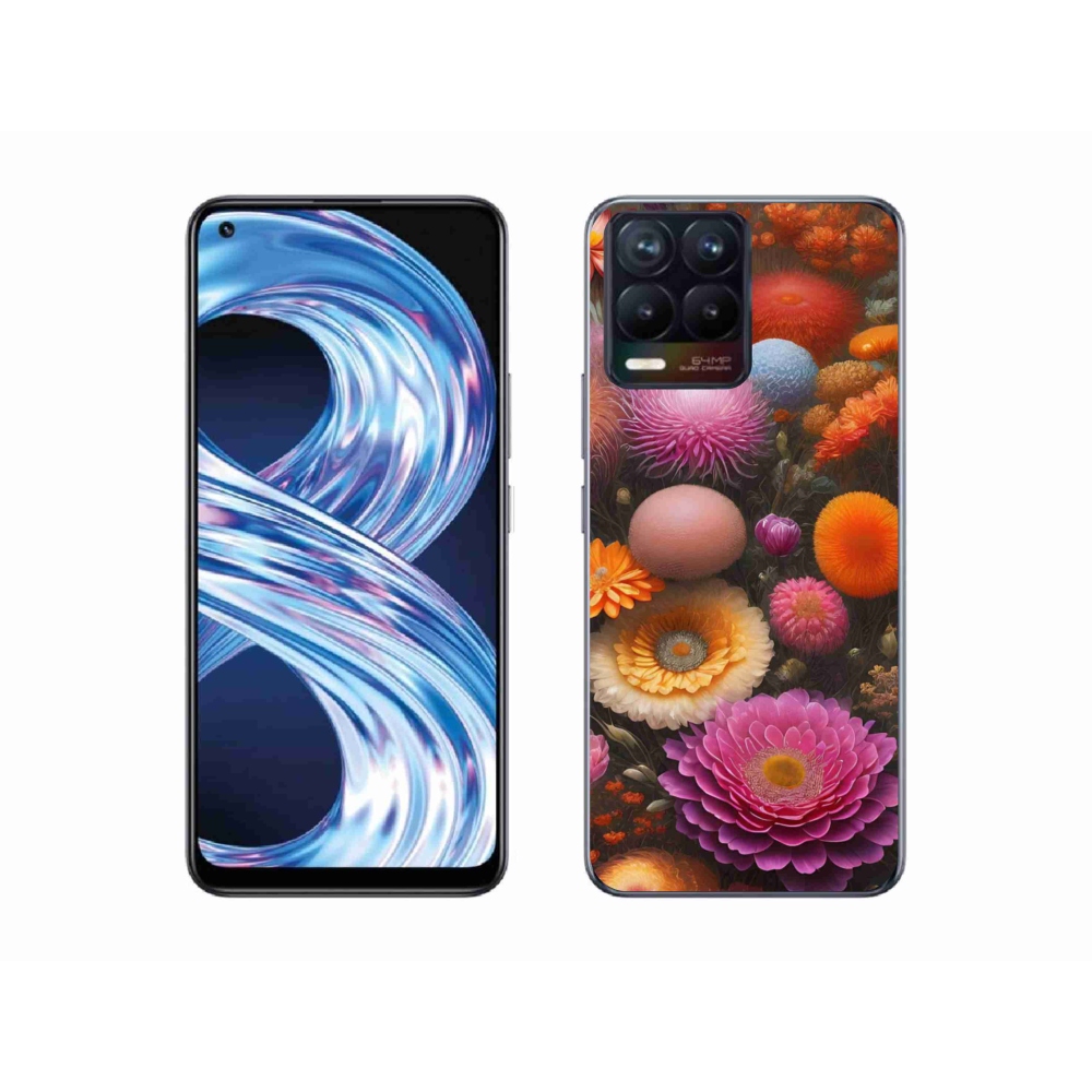 Gélový kryt mmCase na Realme 8 4G - kvetinová kompozícia