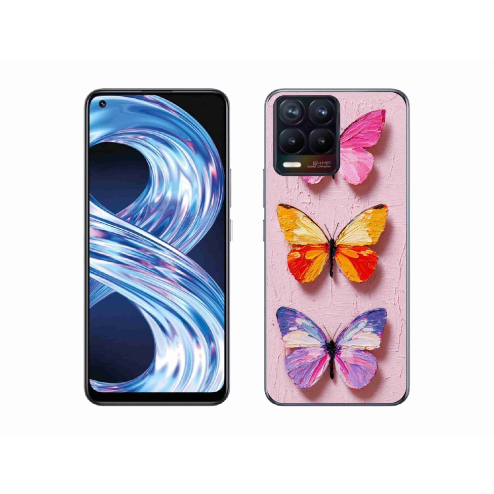 Gélový kryt mmCase na Realme 8 4G - motýlia trojica