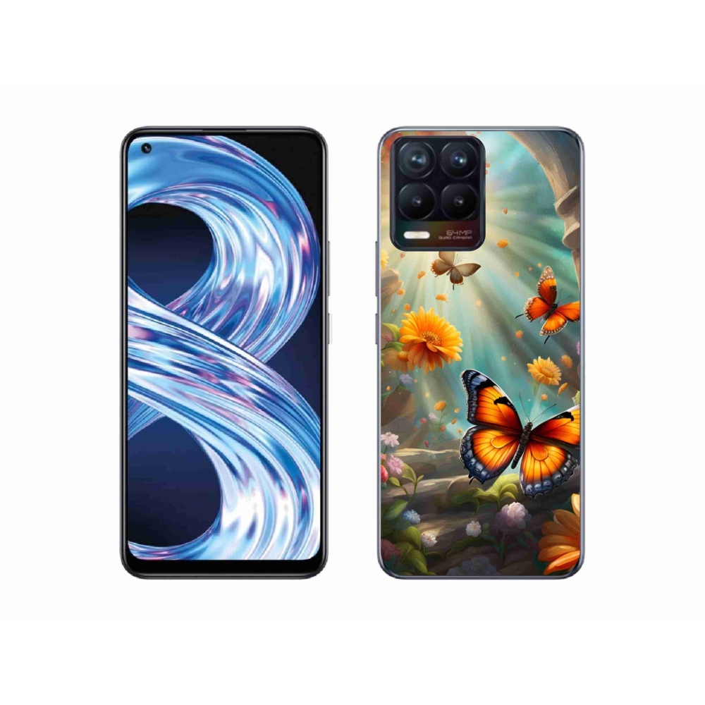 Gélový kryt mmCase na Realme 8 4G - motýlia záhrada 2