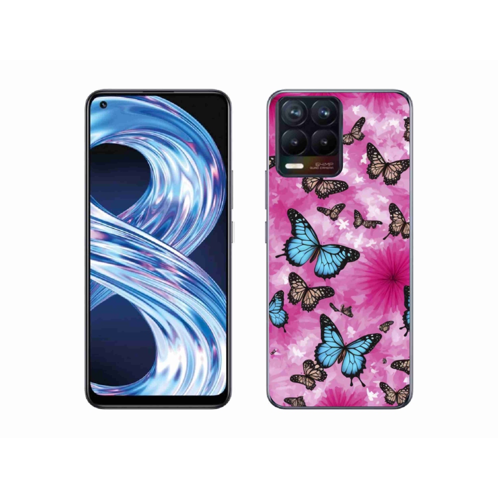 Gélový kryt mmCase na Realme 8 4G - motýlia záhrada