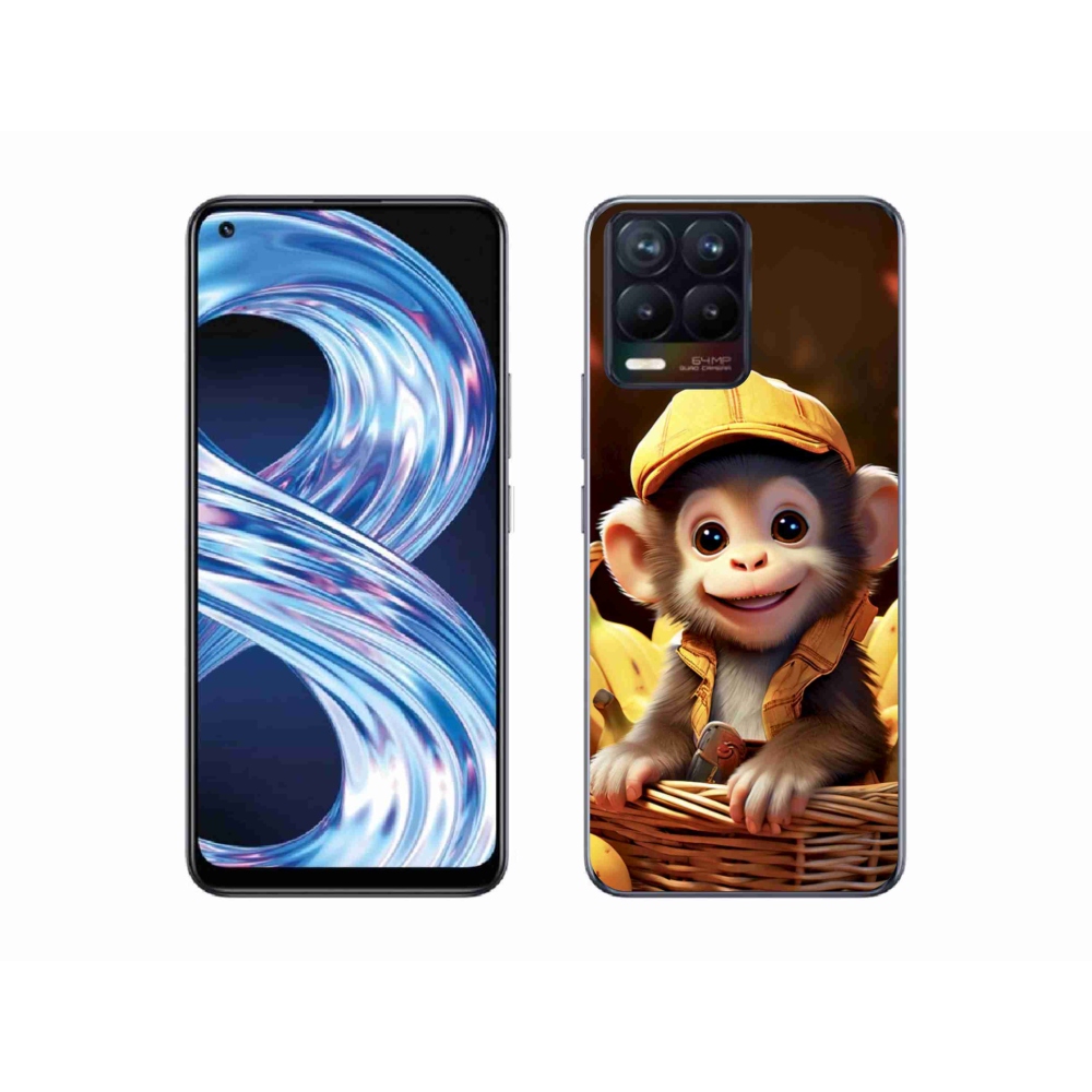 Gélový kryt mmCase na Realme 8 4G - opice v košíku