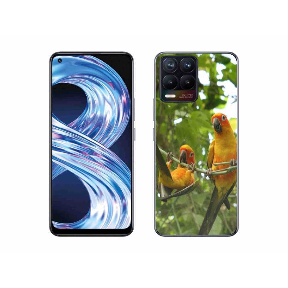 Gélový kryt mmCase na Realme 8 4G - papagáje aratingy