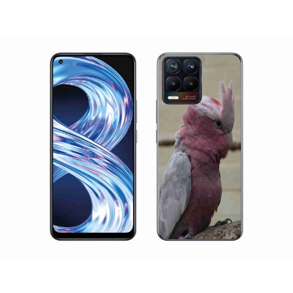 Gélový kryt mmCase na Realme 8 4G - papagáj kakadu ružový