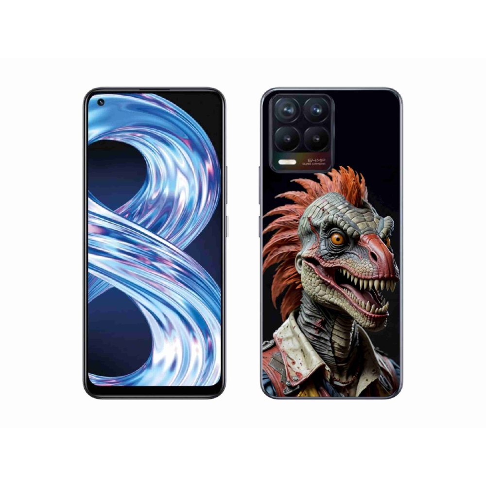 Gélový kryt mmCase na Realme 8 4G - punk dinosaurus