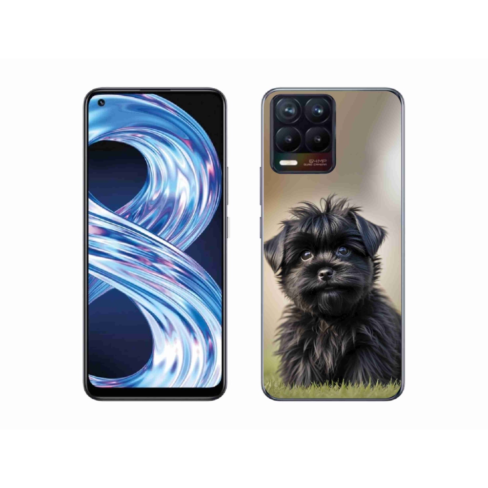 Gélový kryt mmCase na Realme 8 4G - roztomilý čierny psík