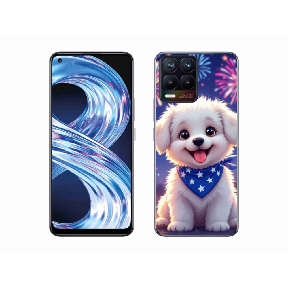 Gélový kryt mmCase na Realme 8 4G - slávnostné šteňa