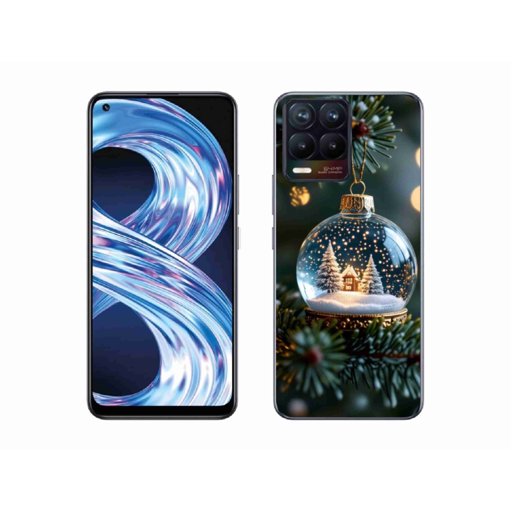 Gélový kryt mmCase na Realme 8 4G - vianočné gule 2