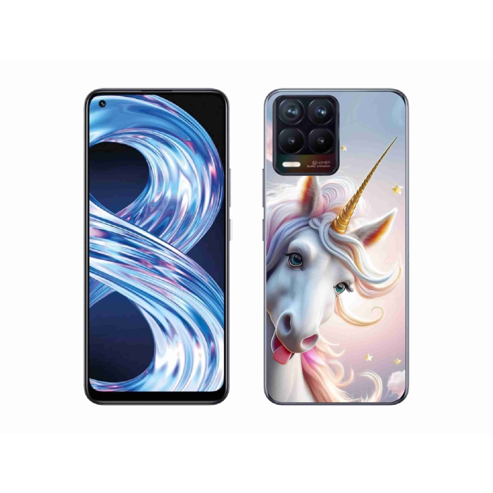 Gélový kryt mmCase na Realme 8 4G - veselý jednorožec
