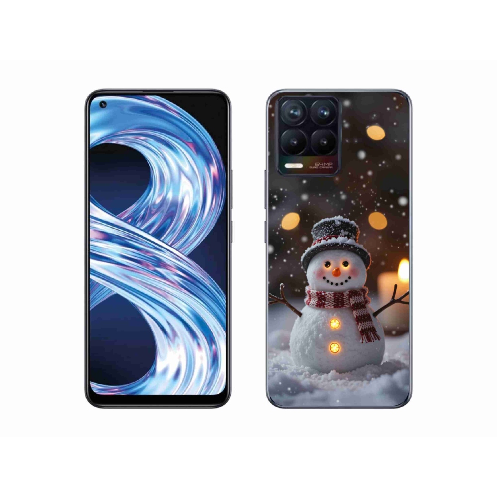 Gélový kryt mmCase na Realme 8 4G - veselý snehuliak