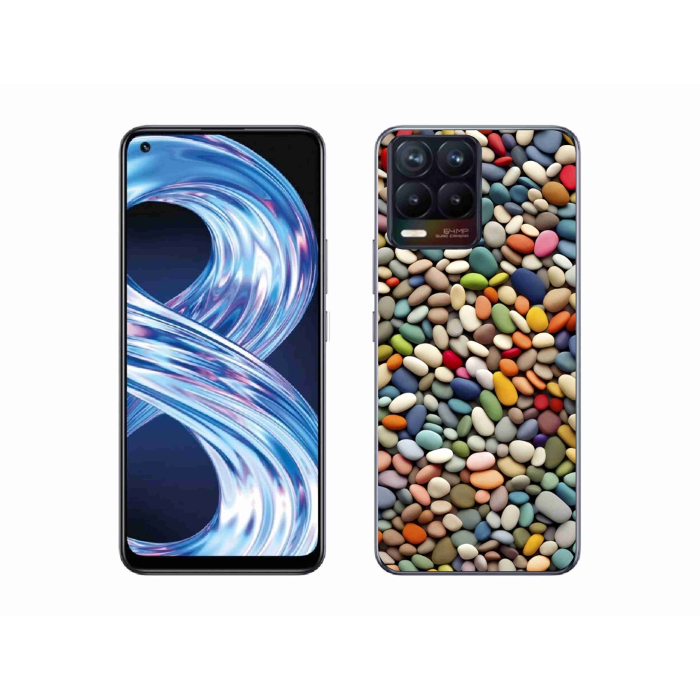 Gélový kryt mmCase na Realme 8 Pro - farebné kamienky 2