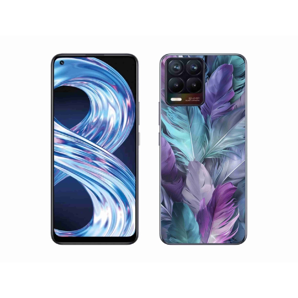 Gélový kryt mmCase na Realme 8 Pro - farebné perie 2